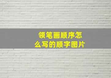 领笔画顺序怎么写的顺字图片