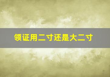 领证用二寸还是大二寸