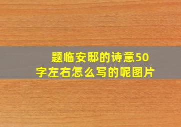 题临安邸的诗意50字左右怎么写的呢图片