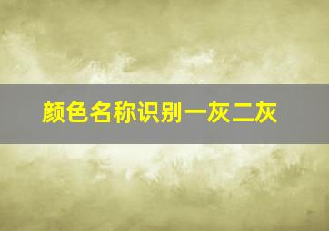 颜色名称识别一灰二灰