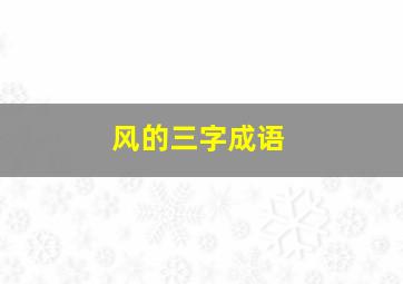 风的三字成语