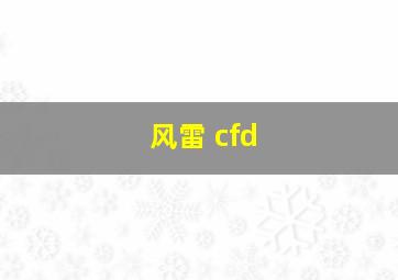 风雷 cfd