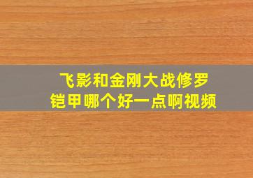 飞影和金刚大战修罗铠甲哪个好一点啊视频