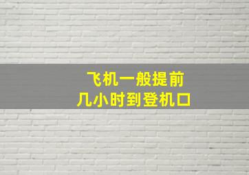 飞机一般提前几小时到登机口