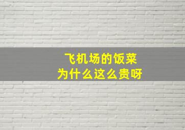 飞机场的饭菜为什么这么贵呀