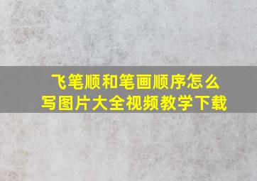 飞笔顺和笔画顺序怎么写图片大全视频教学下载