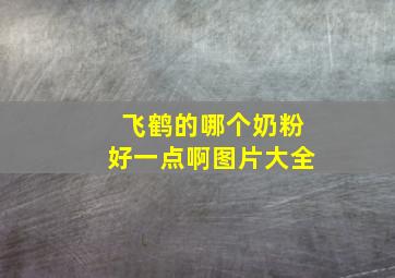 飞鹤的哪个奶粉好一点啊图片大全