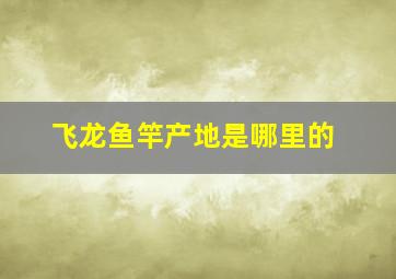 飞龙鱼竿产地是哪里的