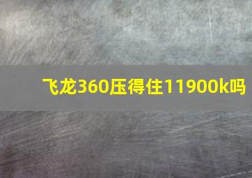 飞龙360压得住11900k吗