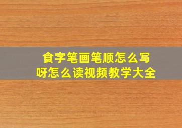 食字笔画笔顺怎么写呀怎么读视频教学大全