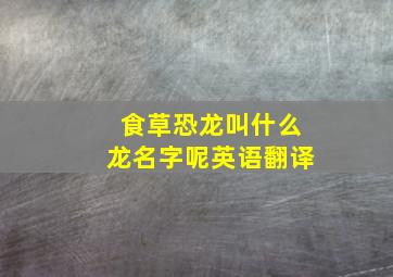 食草恐龙叫什么龙名字呢英语翻译