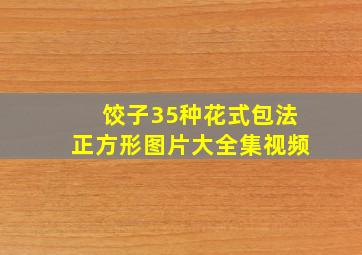 饺子35种花式包法正方形图片大全集视频