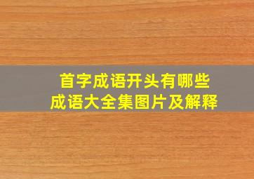 首字成语开头有哪些成语大全集图片及解释