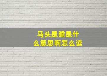 马头是瞻是什么意思啊怎么读