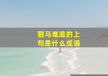 驷马难追的上句是什么成语