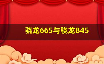 骁龙665与骁龙845