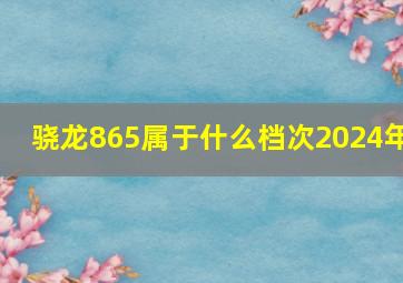 骁龙865属于什么档次2024年