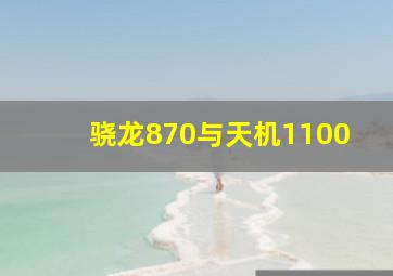 骁龙870与天机1100