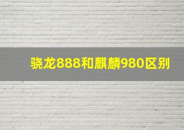 骁龙888和麒麟980区别