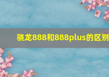 骁龙888和888plus的区别