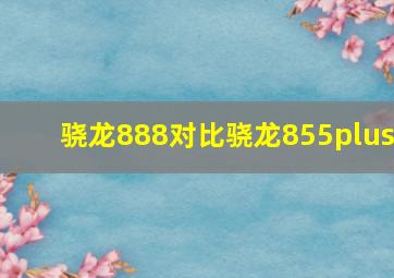 骁龙888对比骁龙855plus