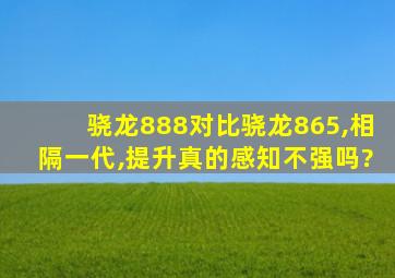 骁龙888对比骁龙865,相隔一代,提升真的感知不强吗?