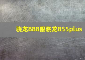 骁龙888跟骁龙855plus