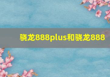 骁龙888plus和骁龙888+