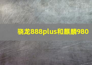 骁龙888plus和麒麟980