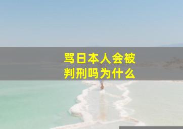 骂日本人会被判刑吗为什么