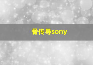 骨传导sony