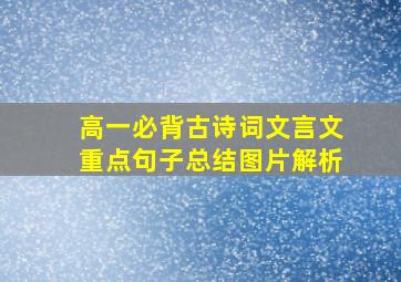 高一必背古诗词文言文重点句子总结图片解析