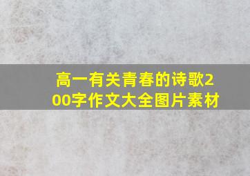 高一有关青春的诗歌200字作文大全图片素材