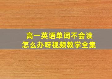 高一英语单词不会读怎么办呀视频教学全集