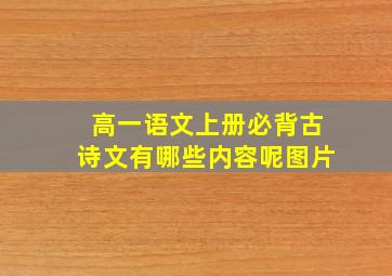 高一语文上册必背古诗文有哪些内容呢图片