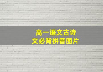 高一语文古诗文必背拼音图片