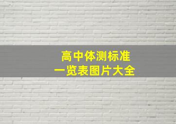 高中体测标准一览表图片大全