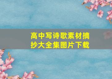 高中写诗歌素材摘抄大全集图片下载