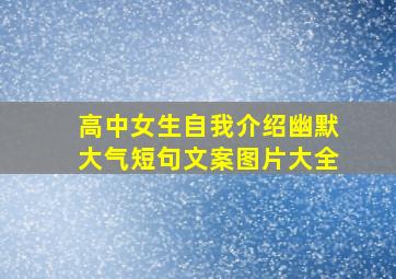 高中女生自我介绍幽默大气短句文案图片大全