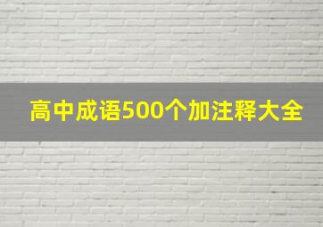 高中成语500个加注释大全