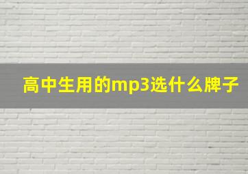 高中生用的mp3选什么牌子