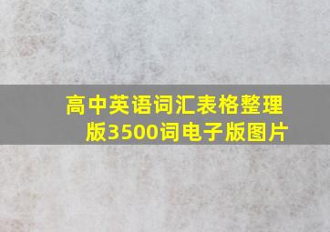 高中英语词汇表格整理版3500词电子版图片