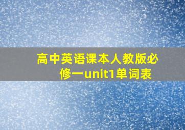 高中英语课本人教版必修一unit1单词表