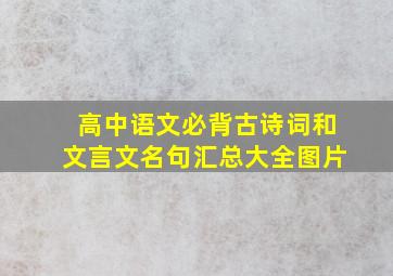 高中语文必背古诗词和文言文名句汇总大全图片