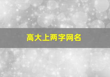 高大上两字网名