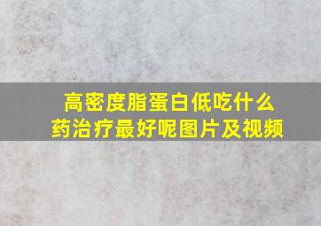 高密度脂蛋白低吃什么药治疗最好呢图片及视频