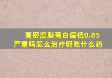 高密度脂蛋白偏低0.85严重吗怎么治疗呢吃什么药