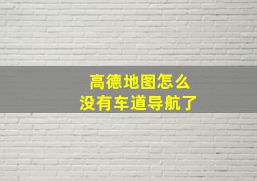 高德地图怎么没有车道导航了