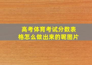 高考体育考试分数表格怎么做出来的呢图片