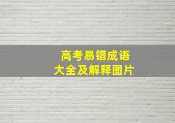 高考易错成语大全及解释图片